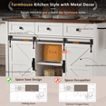 thumbnail image 4 of MODERNLUXE 53.7" Kitchen Island with Power Outlet & Drop Leaf, Rolling Kitchen Cart with 3 Drawers, Spice Rack & Towel Rack, Storage Cabinet on Wheels for Dining Room,White, 4 of 9