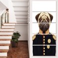 thumbnail image 1 of Funny Pug Dog in Military Uniform - Animal Canvas Art Print, 1 of 3