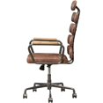 thumbnail image 4 of ACME Calan Leather High Back Adjustable Swivel Office Chair in Whiskey Brown, 4 of 6