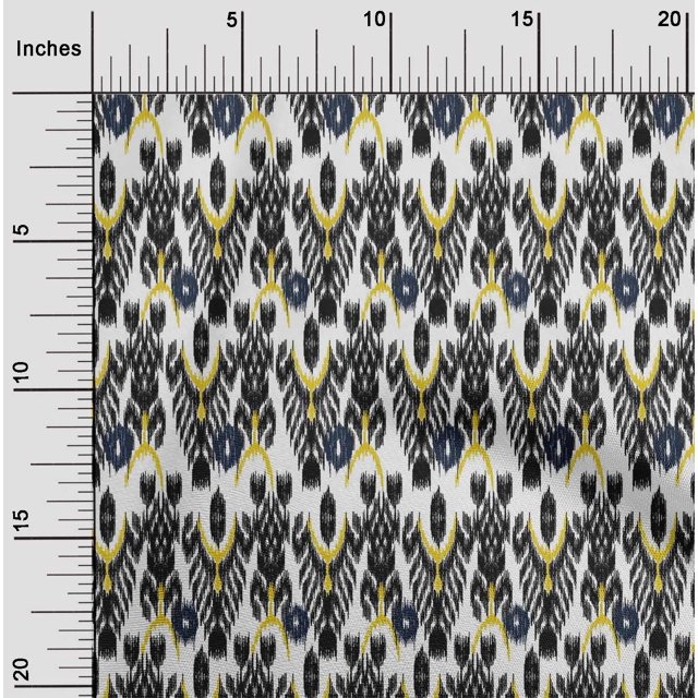 oneOone Organic Cotton Voile Fabric Tree Style Ikat Decor Fabric Printed BTY 42 Inch Wide