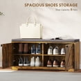 thumbnail image 4 of HOMCOM Shoe Bench with Storage, Padded Shoe Organizer, 8 Pairs, Brown, 4 of 10