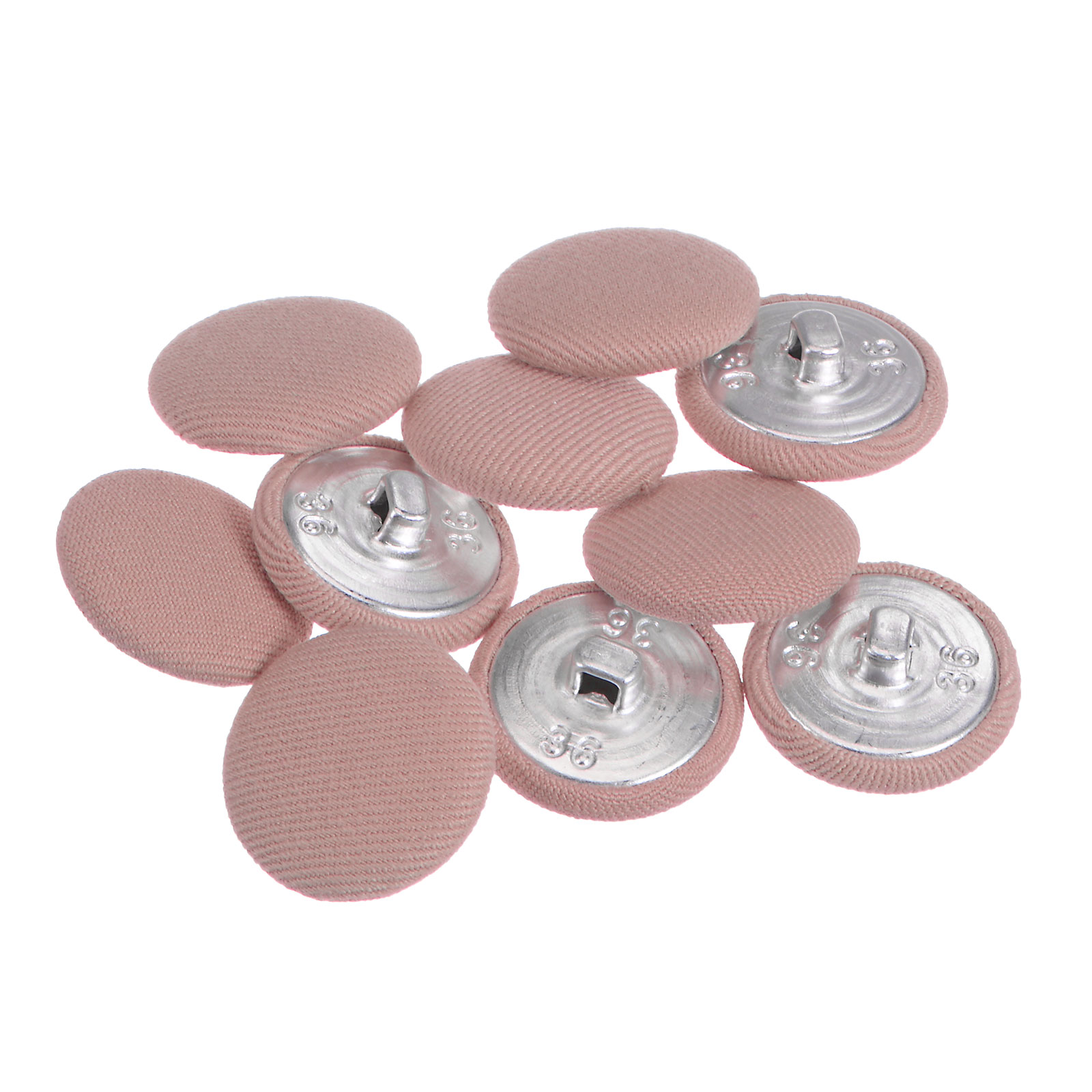 Unique Bargains 10pcs 36L Fabric Cloth Covered Button 23mm Round Metal Shank Sewing Buttons for Suits Dress Blouses, Deep Pink