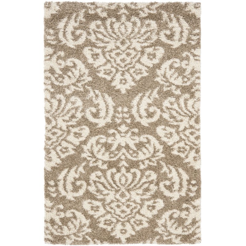 Safavieh Florida Shag Collection SG460-1311 Beige and Cream Area Rug (2'3" x 4')