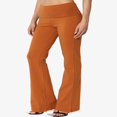 thumbnail image 3 of Women‘s PLUS Basic Foldover Waistband Comfy Stretch Cotton Boot Cut Lounge Yoga Pants, 3 of 7