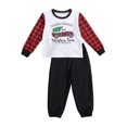 thumbnail image 2 of goowrom Enfants Imprimé Voiture Dessin Animé Col Rond Manches Longues + Pantalons Longs Couleur Unie, 2 of 9