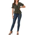 thumbnail image 2 of INSPIRE CHIC Women's Sweet Fruit Crossover V Neck Short Sleeves Ruffle Wrap Blouse, 2 of 6