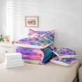 thumbnail image 5 of YST Hydrangea Sheet Set with Comforter Pink Purple Floral Bed In A Bag 7 Piece Full Tropical Hummingbird Bedding Sets Tie Dye Aesthetics Comforter Set Spring Summer theme Cushion Covers, 5 of 5