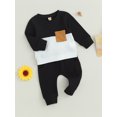 thumbnail image 3 of Fortune 0-3T Toddler Baby Boy Waffle Clothes Patchwork Sweatshirt Pullover Long Pants Infant Fall Winter Outfits, 3 of 6
