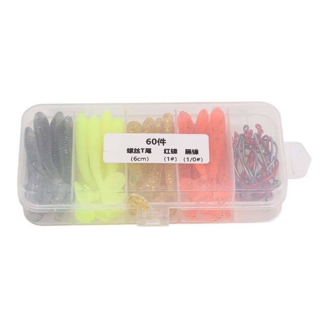 T Tail Soft Bait, Soft Bait Kit Reusable Portable Artificial Elastic For Bass Fishing 6cm,5cm