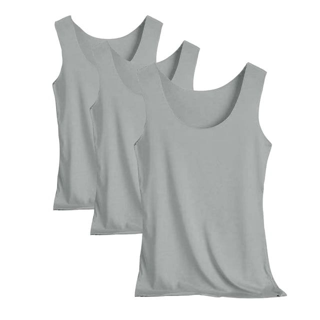 Posijego Lot de 3 Débardeurs pour Femmes Col Rond Camisoles de Base Couches Débardeurs Sans Manches