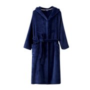 Teissuly Bathrobes For Women Fashion Robe Bathrobe Lengthening Keep Warm Lapel Same Style For Men And Women Long Sleeve