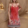 thumbnail image 2 of Ovzne Robes Grande Taille pour Femmes Rondes Robe de Plage Robes d'Été pour Femmes Robe de Plage en Dentelle Imprimée Sans Manches Décontractée Ample Robe Débardeur Robe Imprimée pour Femmes Liquidation, 2 of 5