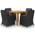 thumbnail image 1 of vidaXL 5 Piece Garden Dining Set Black, 1 of 5
