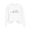 thumbnail image 5 of BLVB Chandail à Col Rond pour Femmes, Imprimé de Cœur, Manches Longues, Mignon, Coupe Ample, Léger, Hauts d'Automne, Cadeaux de la Saint-Valentin, 5 of 5