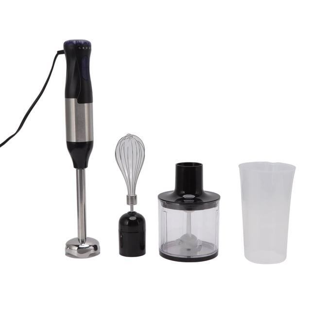 Hand Blender Set, 1000W 5 Speed Electric Handheld Hand Mixer Stick With 500ML Ground Meat Bowl, 700ML Grinding Cup, Stainless Steel Stick Blender Food Processor For Egg Food