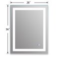 thumbnail image 3 of LED Bathroom Mirror with Lights, 28 x 36 Inch Front Lighted Vanity Mirror, Wall Mounted Anti-Fog Memory Brightness Dimmable LED Makeup Mirror,IP44, Waterproof，with Touch Switch(Horizontal/Vertical), 3 of 10