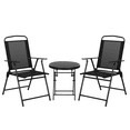 thumbnail image 1 of Outsunny Outdoor Bistro Set Small Patio Set w/ Foldable Chairs, Black, 1 of 10