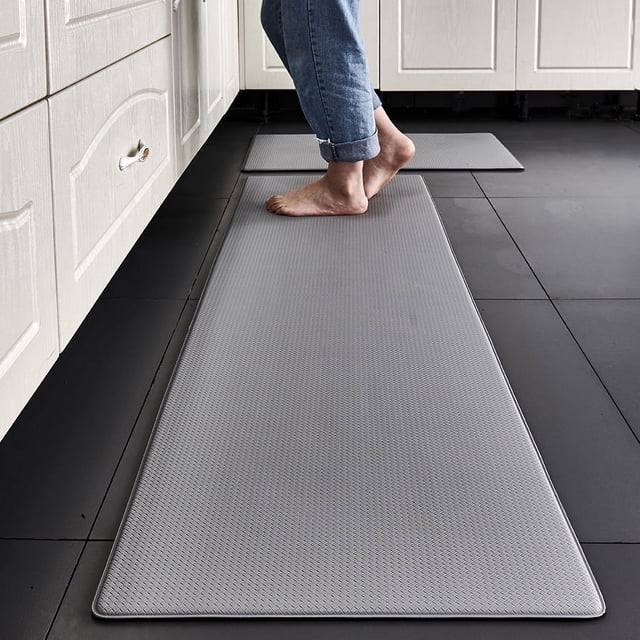Kitchen Mat 2PCS Kitchen Rugs Cushioned Anti Fatigue Kitchen Mats for Floor Non-Slip Standing Desk Mat Waterproof Kitchen Rug Set for Kitchen Floor Office