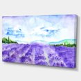 thumbnail image 2 of Blue Lavender Fields Watercolor - Landscape Canvas Art Print, 2 of 4