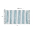 thumbnail image 2 of Microfibre Striped Bath Mat With Fringe Blue 20X32, 2 of 4