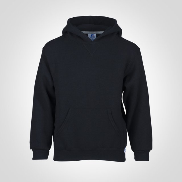 Russell Athletic Youth Dri Power Hooded Pullover Sweatshirt, L, Black