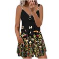 thumbnail image 2 of LOVZFMLL Dresses Women Casual Draw Back Printed Sleeveless Ruffle Lace-up Cold Shoulder Dress, 2 of 5