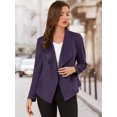thumbnail image 2 of INSPIRE CHIC Veste en Faux Suède pour Femmes, Cardigan Ouvert à Revers Drapé, 2 of 6