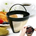 thumbnail image 1 of RXIRUCGD Stainless Steel Coffee Filter - 8-12 Cup Basket Reusable Metal Filter For Mainstream Coffee Maker And Independent Use, 1 of 7