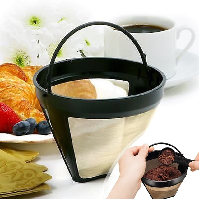 RXIRUCGD Stainless Steel Coffee Filter - 8-12 Cup Basket Reusable Metal Filter For Mainstream Coffee Maker And Independent Use