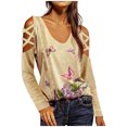 thumbnail image 2 of Haut Blouse Chemise Sans Bretelles à Manches Longues Croisées à Col Rond pour Femme avec Imprimé, 2 of 5