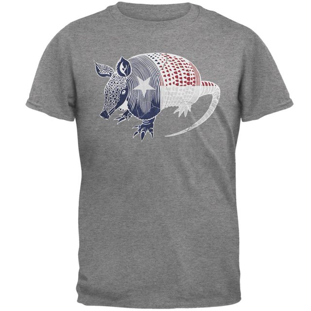 Armadillo T-shirt pour Homme Texas State Flag Distressed Silhouette