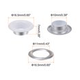thumbnail image 2 of Unique Bargains 100PCS Grommets Eyelets 2/5 Inch (10mm) ID Hole Metal Self Backing Eyelet with Washers for Leather White, 2 of 7