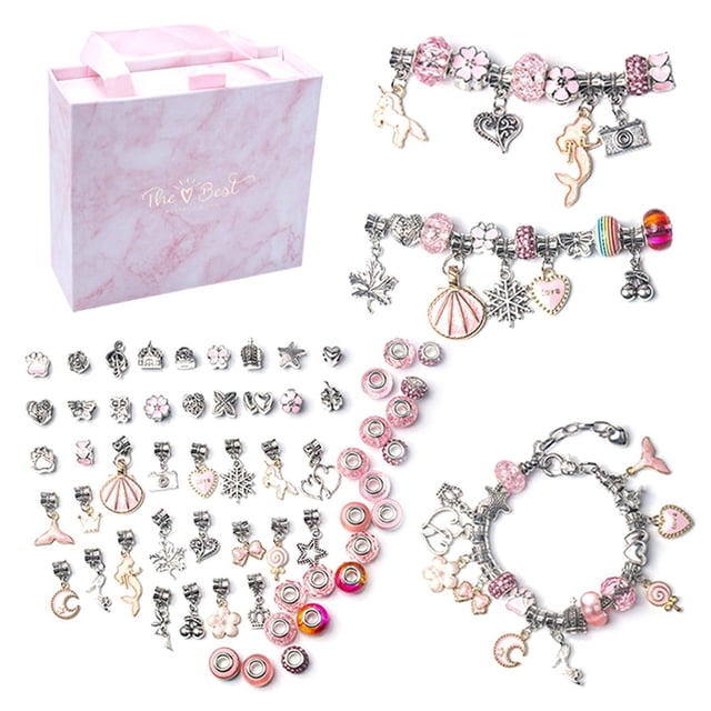 Beads Bracelet Making Kit Colorful Handmade Charm DIY Jewelry Crafts for Baby Girls