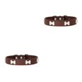 thumbnail image 4 of Maytalsory Comfortable Wear Cat Collar In Multiple Sizes With Stylish PU PU Cat Collar Dogs Collars coffee 2.5*50cm 2Set, 4 of 6