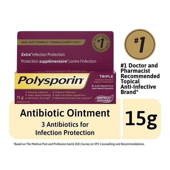 Polysporin Triple, Onguent antibiotique, 15 g