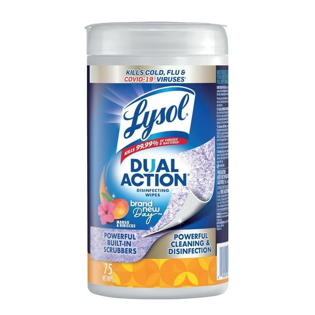 Lysol® Disinfecting Wipes - Dual Action Brand New Day™ Mango & Hibiscus, 75 Count