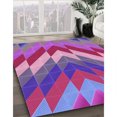 thumbnail image 3 of Ahgly Tapis Rectangulaire Lavable en Machine Intérieur Transitionnel Moyen Violet Rouge Rose, 6 Pieds x 9 Pieds, 3 of 7