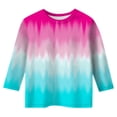 thumbnail image 4 of Splozh Chandail à Manches Longues pour Tout-Petit Fille Décontracté Col Rond T-Shirt à Manches Trois Quarts Régulier Basique Haut à Manches 3/4 Rose Vif, 6-7 Ans, 4 of 5