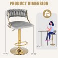 thumbnail image 3 of Swivel Bar Stool Set of 2 with Barrel Back & Footrest Metal Base for Home Bar, 3 of 8