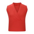 thumbnail image 4 of LSLJS Blouse Haut Uni à Manches Courtes à Col en V Confortable et Décontracté pour Femmes, Camisole Débardeur pour Femmes, 4 of 7