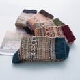 thumbnail image 3 of 100% Wool Socks 5 Pairs Mans Knit Printed Warm Wool Socks, 3 of 9