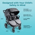 thumbnail image 2 of Foundations Gaggle Roadster Duo Side-by-Side Double Lightweight Stroller, Reclining Seats with Canopy, Black, 2 of 8
