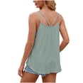 thumbnail image 4 of Babysbule Camisole à Bretelles Spaghetti pour Femmes, Mode, Manches Courtes, Ajourée, Respirante, Col Rond, Débardeurs Fluides pour Femmes, 4 of 5
