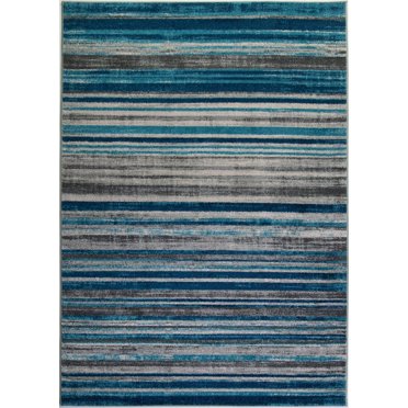 Ladole Rugs Blue Ivory Turquoise Mix Color Indoor Outdoor Area Rug Mat Carpet Runner for Living Bed room Patio Small Medium Large Long Non Slip Skid Size 3x5. 4x6, 5 x 8, 7 x 10, 9 by 12, 11 feet ft
