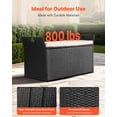 thumbnail image 3 of VEVOR Banc de Rangement Extérieur 90 Gal, Coffre de Terrasse en Rotin PE pour Patio et Jardin, Siège Extérieur et Rangement, 3 of 9