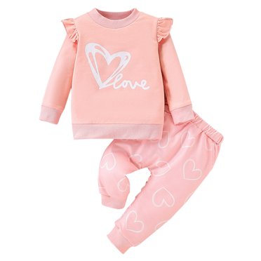 TBWNWG Girls Outfits & Sets - Long Sleeve Color Block Sweatshirt and Sweatpants Toddler Fall Winter 2 Piece Outfit for Stylish Play and Comfort,Size 2-3 Years