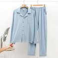 thumbnail image 1 of Gift TIMIFIS Mens Pajama Set Soft Long Sleeve Pajamas for men Lightweight Button Up Sleepwear Lounge Pjs Set With Pockets pring/Summer, 1 of 3