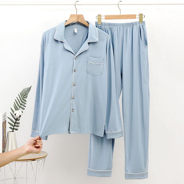 Gift TIMIFIS Mens Pajama Set Soft Long Sleeve Pajamas for men Lightweight Button Up Sleepwear Lounge Pjs Set With Pockets pring/Summer