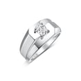 thumbnail image 4 of RYLOS Men's Rings Sterling Silver Ring Classic Solitaire 7X5MM Oval Shape Gemstone Designer Band White Topaz April Birthstone Rings For Men Size 8, 4 of 5
