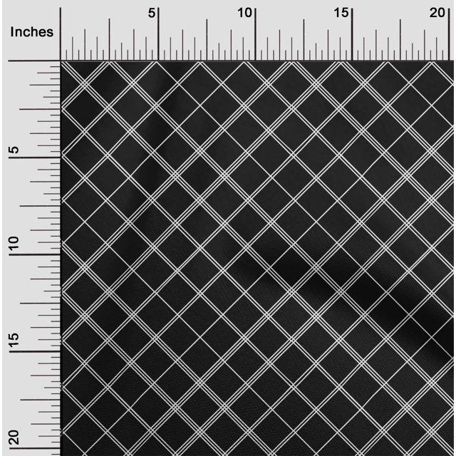oneOone Cotton Poplin Fabric Check & Geometric Printed Craft Fabric BTY 42 Inch Wide